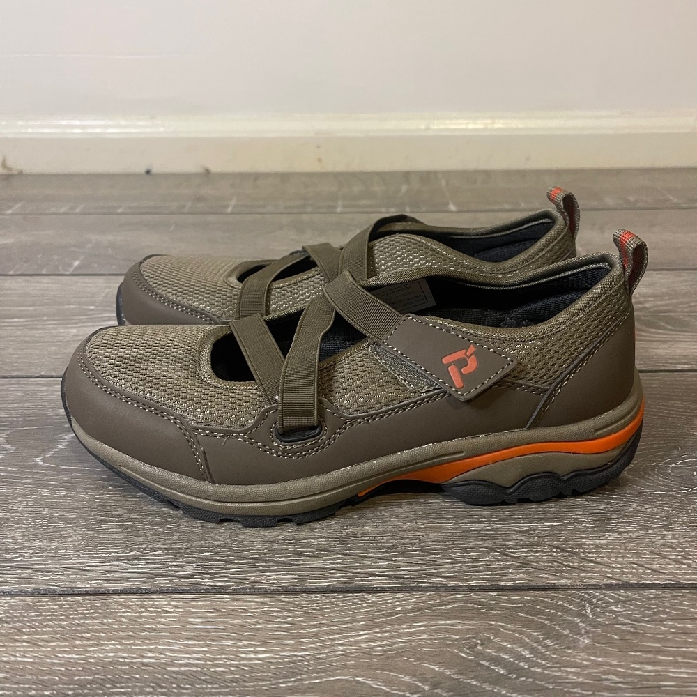 Propet Poppy Khaki and Burnt Orange Shoe Women's Size 6.5X (2E) Extra Wide